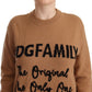 Dolce & Gabbana Chic Beige Cashmere Crewneck Sweater with #dgfamily Motive