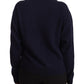 Dolce & Gabbana Floral Embroidered Blue Cashmere Sweater