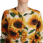 Dolce & Gabbana Sunflower Silk-Cashmere Cardigan Sweater