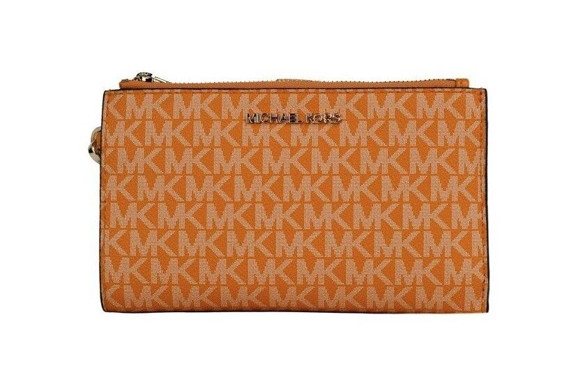 Michael Kors Jet Set Travel Honeycomb Multi PVC Large Double Zip Wrist Wallet