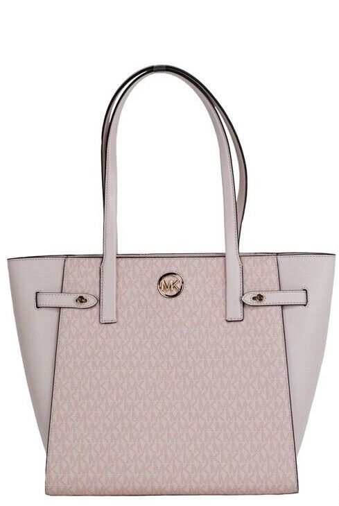 Michael Kors Carmen Large Powder Blush Leather North South Tote Handbag Purse