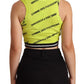 Comme Des Fuckdown Chic Sleeveless Cropped Top in Vibrant Yellow