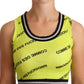 Comme Des Fuckdown Chic Sleeveless Cropped Top in Vibrant Yellow