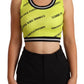 Comme Des Fuckdown Chic Sleeveless Cropped Top in Vibrant Yellow