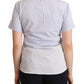 AGLINI Chic Light Blue Polished Cotton Polo Top