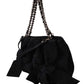 Ermanno Scervino Elegant Suede Crossbody with Silver Details