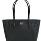 Michael Kors Carmen Large Black Saffiano Leather North South Tote Handbag