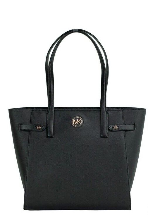 Michael Kors Carmen Large Black Saffiano Leather North South Tote Handbag