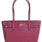 Michael Kors Carmen Large Mulberry Saffiano Leather North South Tote Handbag