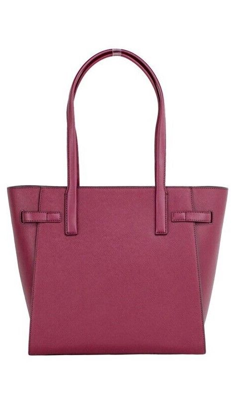 Michael Kors Carmen Large Mulberry Saffiano Leather North South Tote Handbag