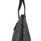 COACH Signature Coated Canvas Graphite Black Leather Gallery Tote Handbag