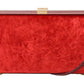 Dolce & Gabbana Chic Red Silk Blend Box Clutch with Gold Details