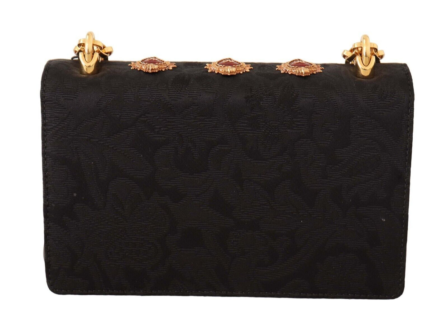 Dolce & Gabbana Embellished Brocade Shoulder Bag with Gold Accents