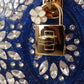 Dolce & Gabbana Crystal Embellished Blue Box Bag