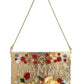 Dolce & Gabbana Elegant Gold Evening Box Clutch with Red Roses