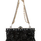 Dolce & Gabbana Elegant Evening Clutch With Crystals and Chain