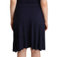 Roccobarocco Navy Blue Cotton Midi Halter Dress