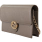 Gucci Elegant Grey Leather Shoulder Bag