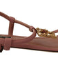 Dolce & Gabbana Elegant Pink Leather Ankle Strap Sandals