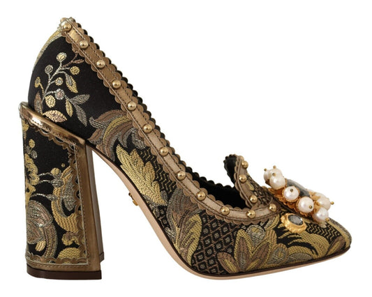 Dolce & Gabbana Opulent Gold Jacquard Brocade Pumps