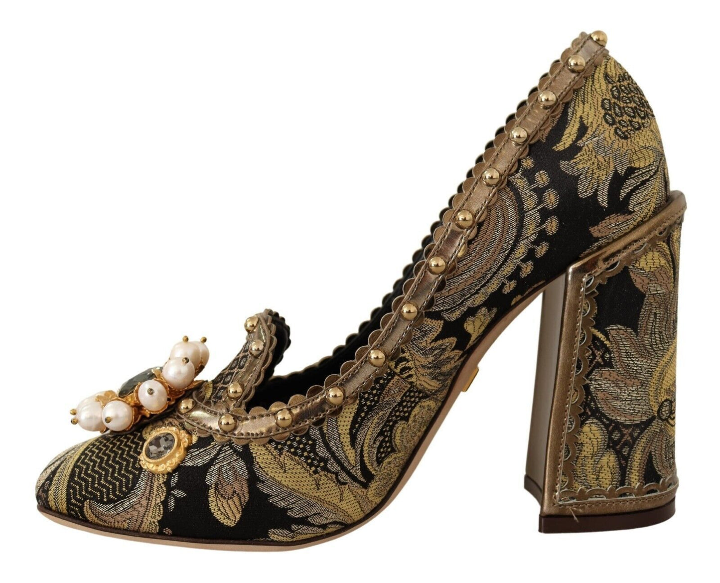 Dolce & Gabbana Opulent Gold Jacquard Brocade Pumps