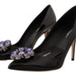 Dolce & Gabbana Elegant Patent Leather Pumps with Purple Crystals