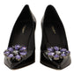 Dolce & Gabbana Elegant Patent Leather Pumps with Purple Crystals