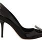 Dolce & Gabbana Elegant Patent Leather Pumps with Purple Crystals