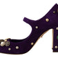 Dolce & Gabbana Elegant Suede Heels with Jewel Buttons