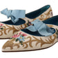 Dolce & Gabbana Chic Floral Embroidered Flat Sandals for Summer