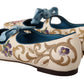 Dolce & Gabbana Chic Floral Embroidered Flat Sandals for Summer