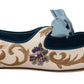 Dolce & Gabbana Chic Floral Embroidered Flat Sandals for Summer