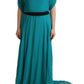 Alberta Ferretti Elegant Silk A-Line Long Dress in Blue