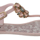 Dolce & Gabbana Elegant Pink Crystal Embellished Sandals