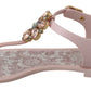 Dolce & Gabbana Elegant Pink Crystal Embellished Sandals