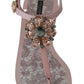 Dolce & Gabbana Elegant Pink Crystal Embellished Sandals