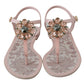 Dolce & Gabbana Elegant Pink Crystal Embellished Sandals