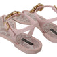 Dolce & Gabbana Elegant Pink Crystal Embellished Sandals