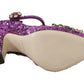 Dolce & Gabbana Elegant Purple Sequined T-Strap Heels