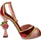 Dolce & Gabbana Chic Red Velvet Ankle Strap Sandals