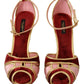 Dolce & Gabbana Chic Red Velvet Ankle Strap Sandals