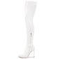 Elisabetta Franchi Elegant Pointed White Boots with Coated Finish