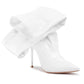 Elisabetta Franchi Elegant Pointed White Boots with Coated Finish