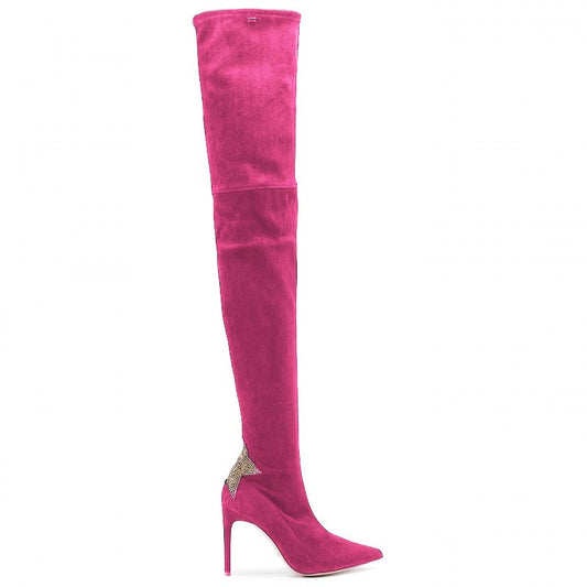 Elisabetta Franchi Fuchsia Calfskin Women Boot