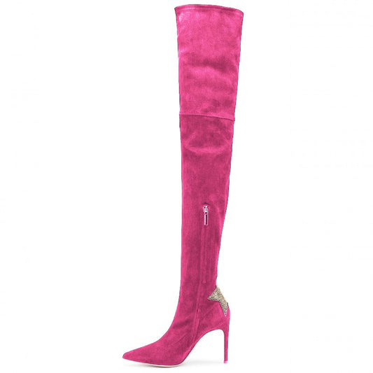 Elisabetta Franchi Fuchsia Calfskin Women Boot