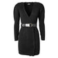 Elisabetta Franchi Black Wool Women's Knit Dress