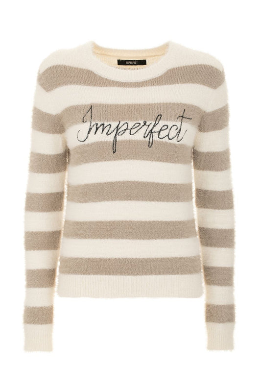 Imperfect Chic Grey and White Logo Sweater