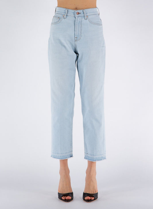 Don The Fuller Light Blue Cotton Women's High-Waisted Jean