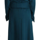 Dolce & Gabbana Elegant Blue Green Wool-Anogra Wrap Coat