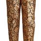 Dolce & Gabbana Elegant Floral Jacquard High Waist Trousers